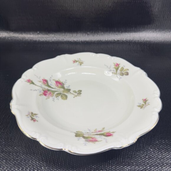 Rosenthal POMPADOUR Moss Rose Ivory Porcelain Deep Dish Bowl Self Germany Set 4 - Picture 11 of 16